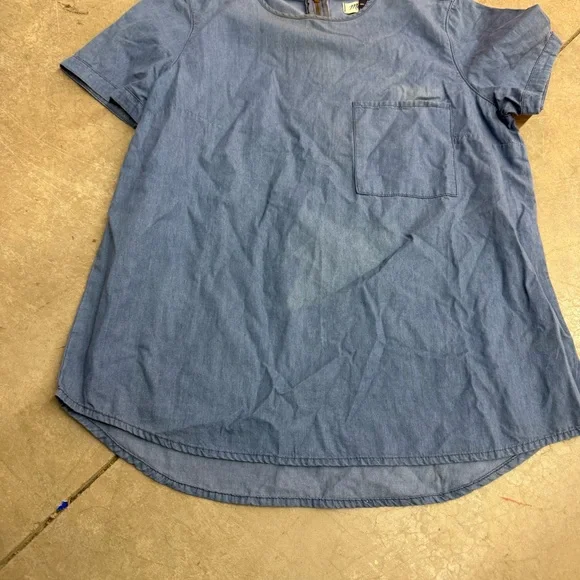 Madewell Chambray Short Sleeve Top - Picture 2 of 5